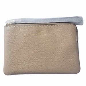 Coach Women's  Gold/Taupe Corner Zip Wristlet